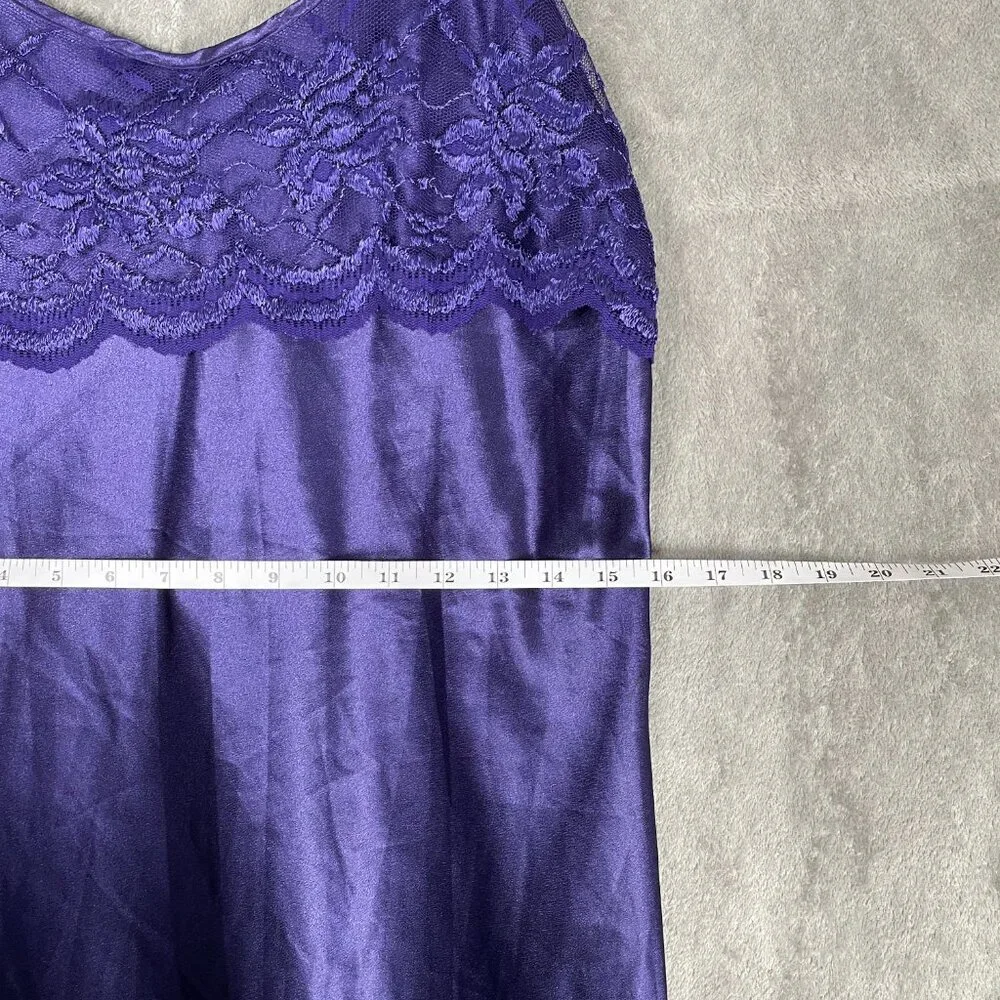 Private Luxuries Floral Slip Mini Dress Women's M Purple Satin Y2K Whimsy Fairy - Picture 8 of 9
